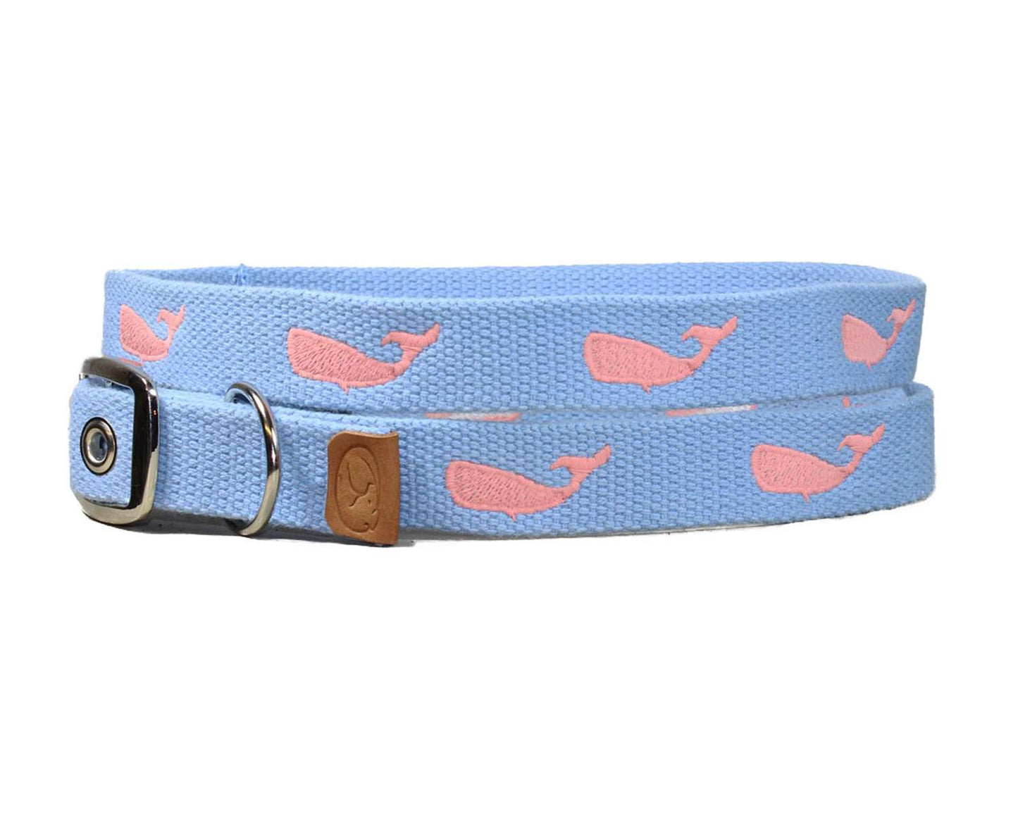 Embroidered Whales Dog Collar