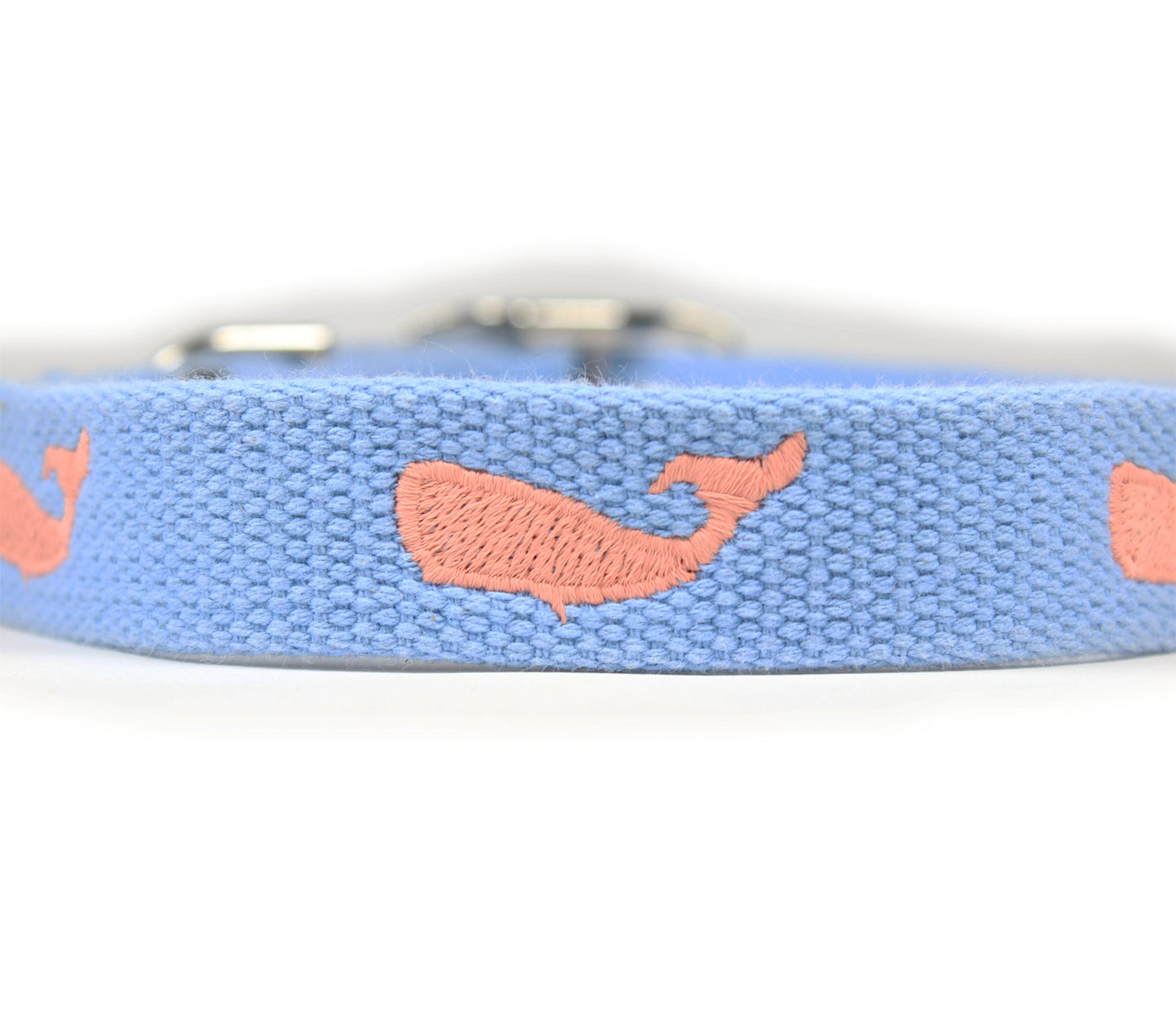 Embroidered Whales Dog Collar