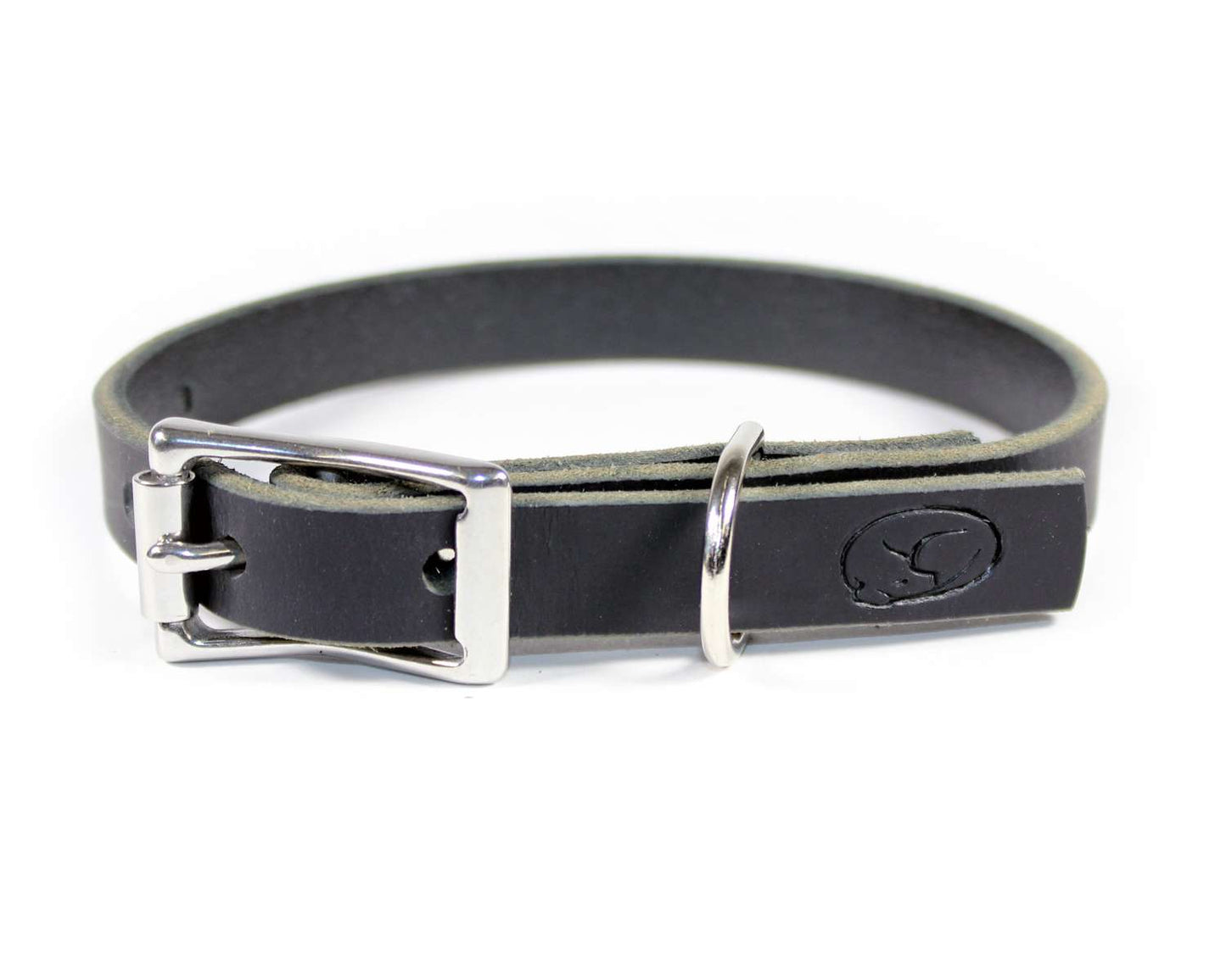 Small Dog 3/4" Full Grain Leather Dog Collar