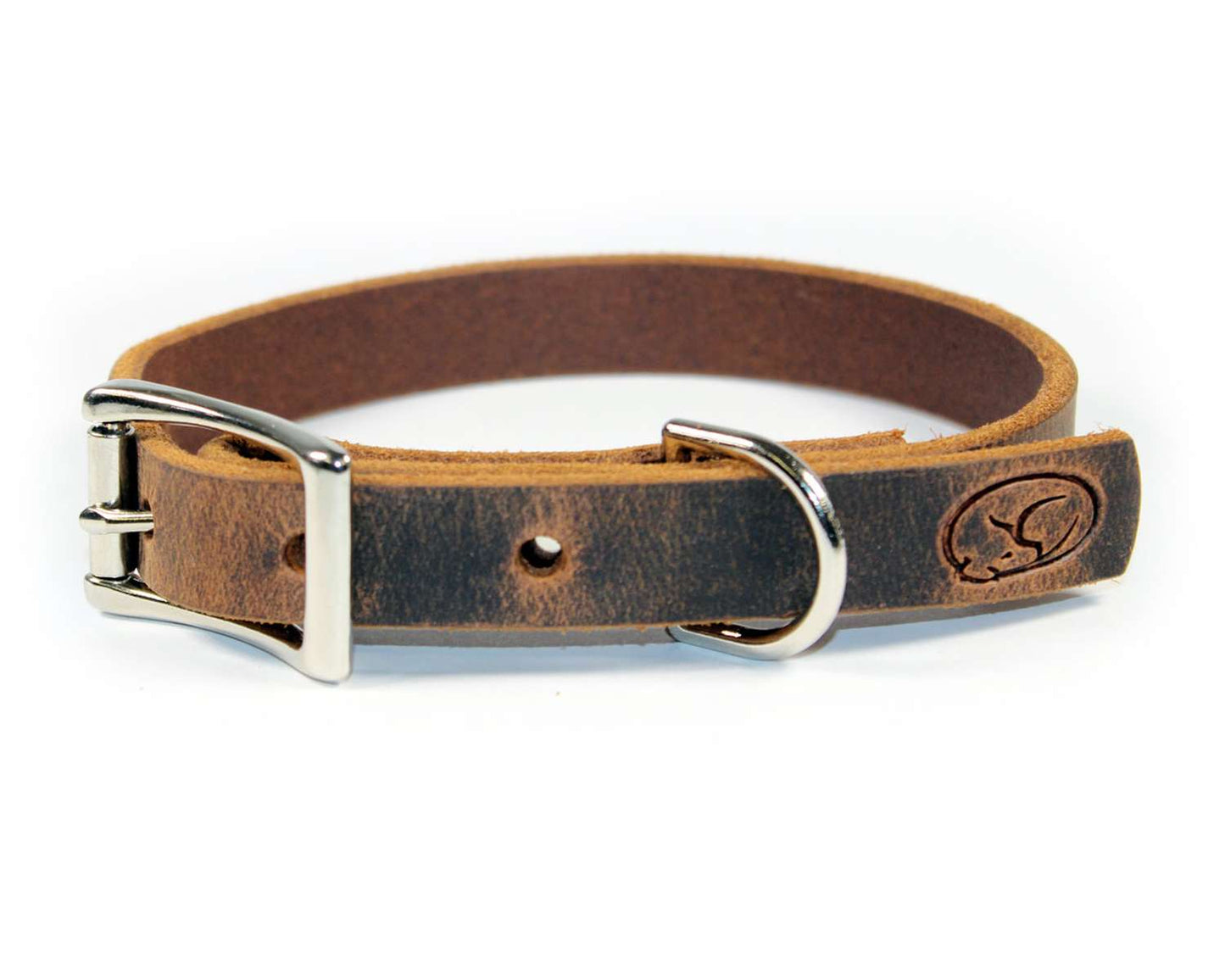 Small Dog 3/4" Full Grain Leather Dog Collar