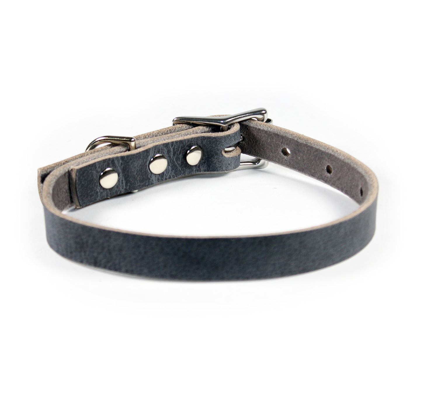 Small Dog 3/4" Full Grain Leather Dog Collar