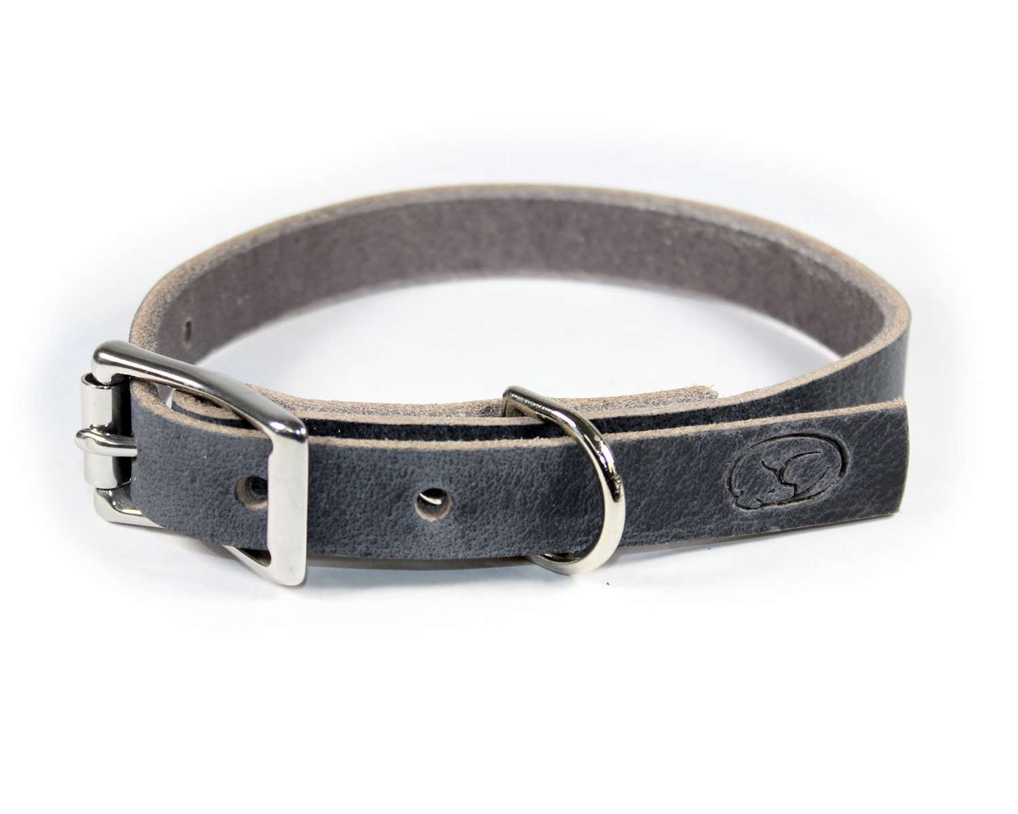 Small Dog 3/4" Full Grain Leather Dog Collar