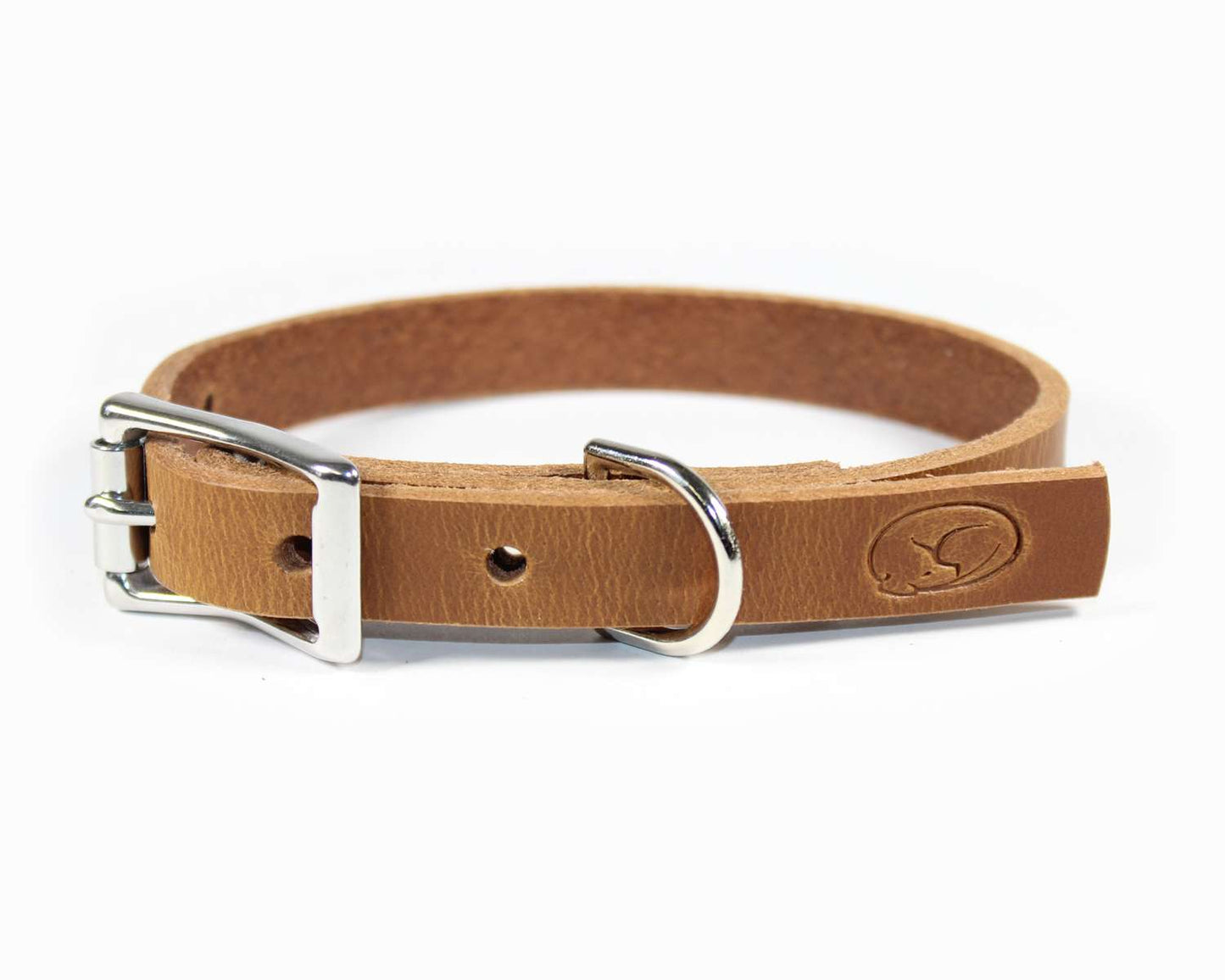 Small Dog 3/4" Full Grain Leather Dog Collar