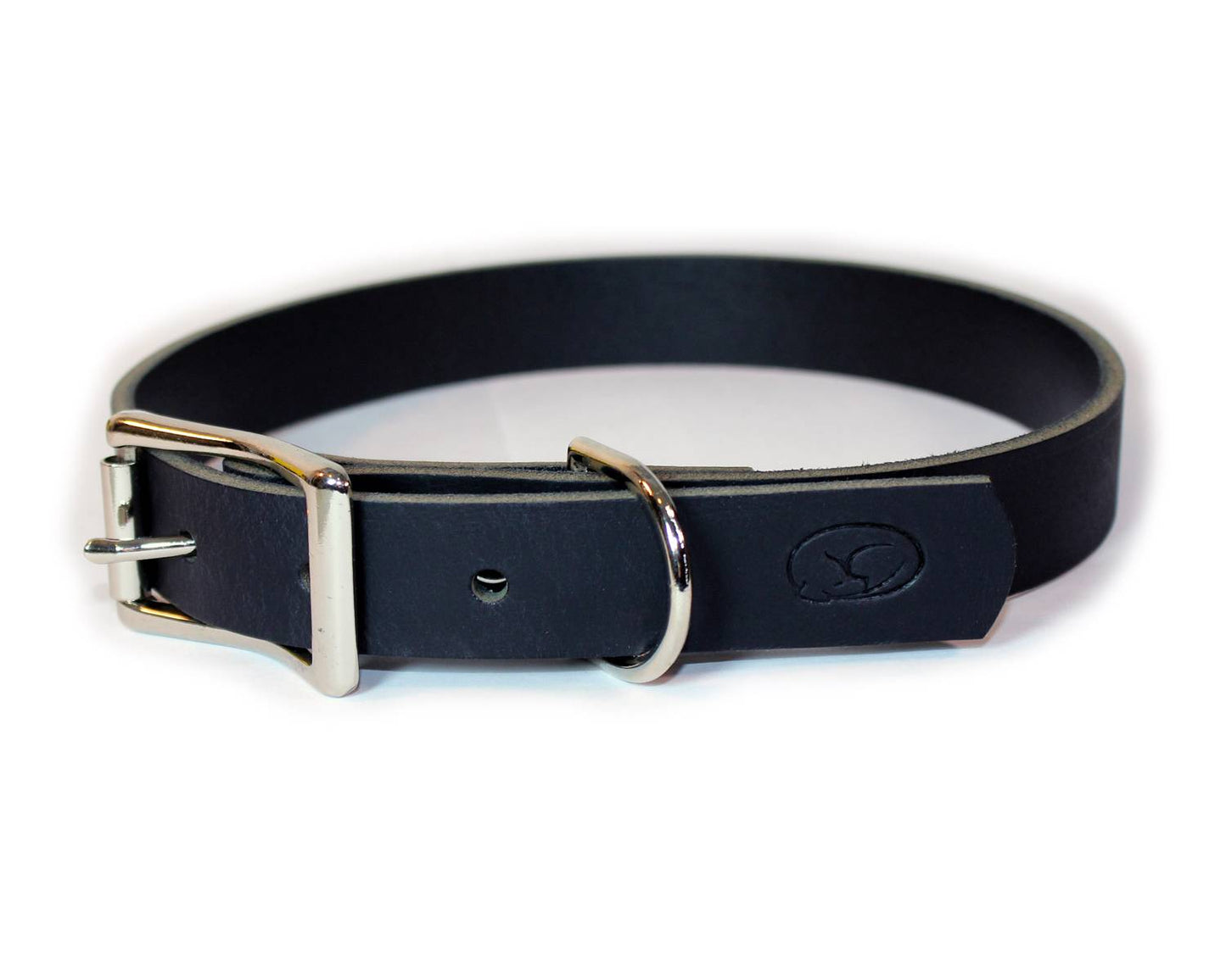 Black Thick Leather Dog Collar