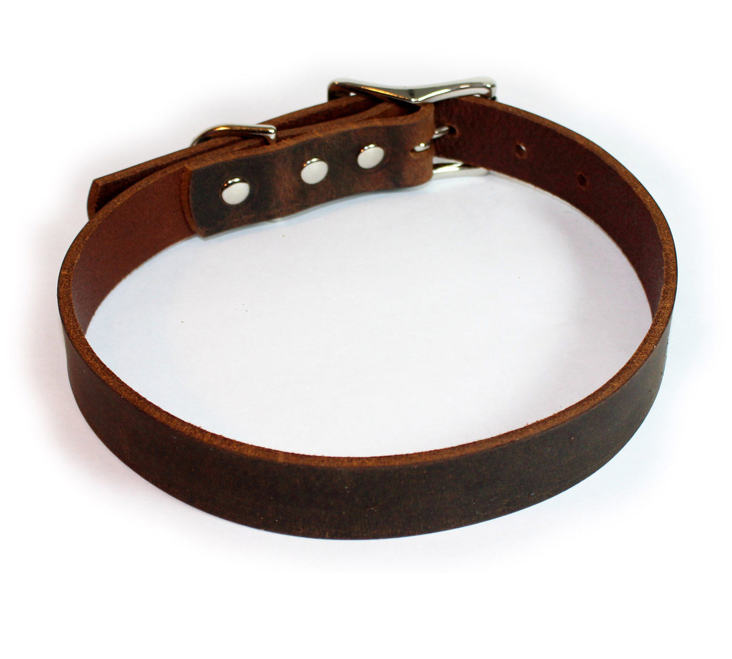 Dark Brown Thick Leather Dog Collar