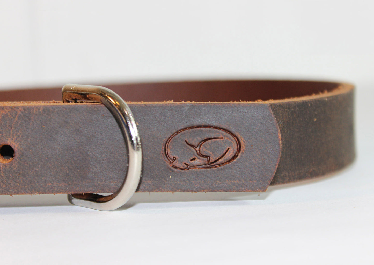 Dark Brown Thick Leather Dog Collar