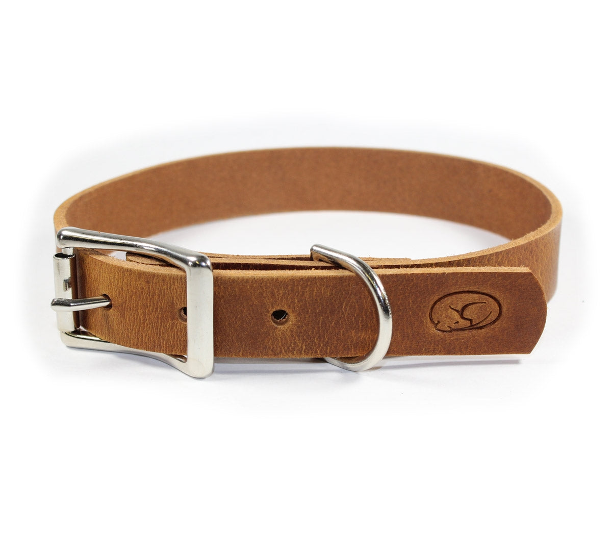 Light Brown Thick Leather Dog Collar