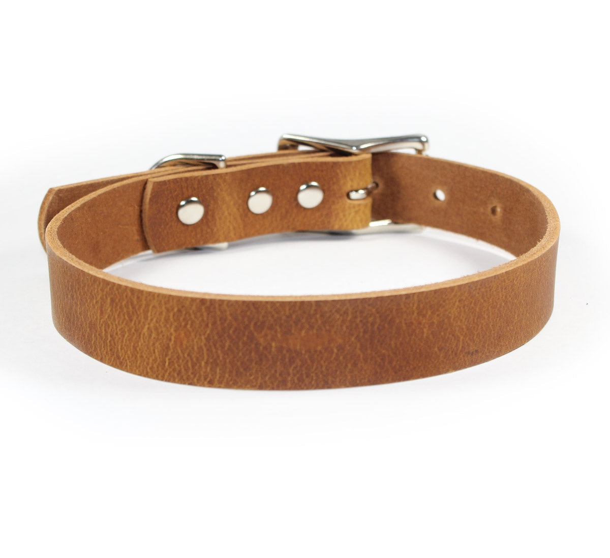 Light Brown Thick Leather Dog Collar