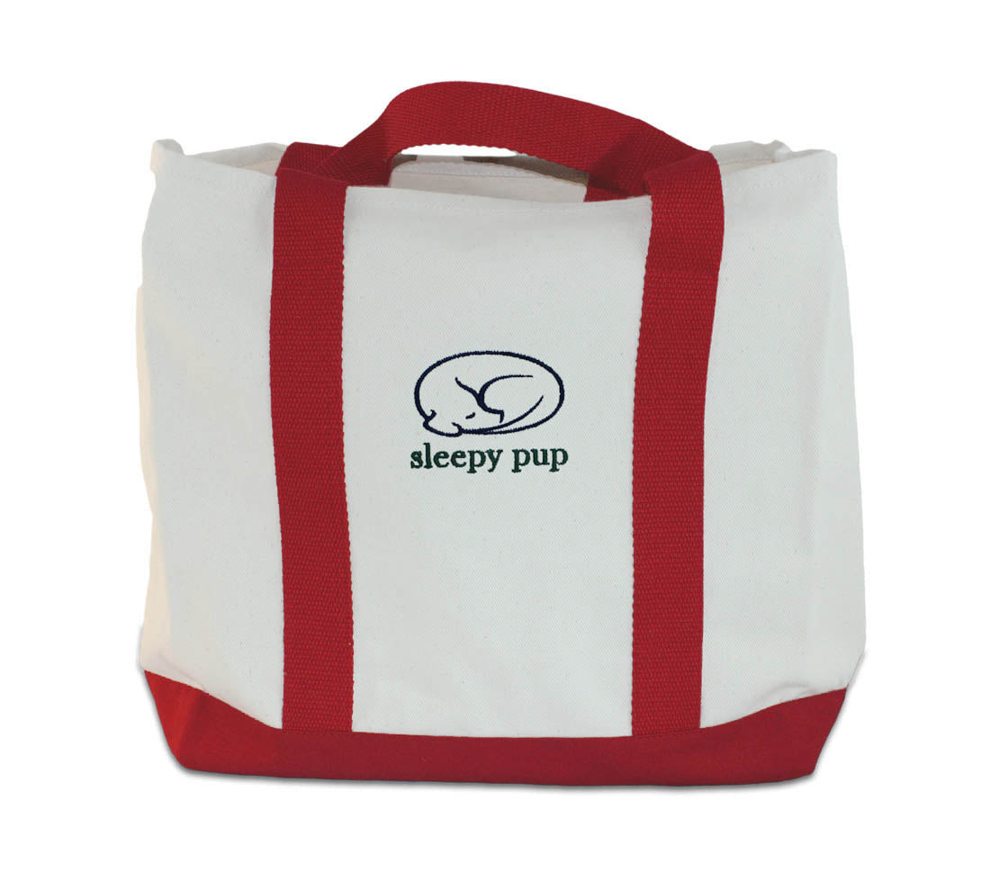 Red Two-Tone Boat Tote by sleepy pup