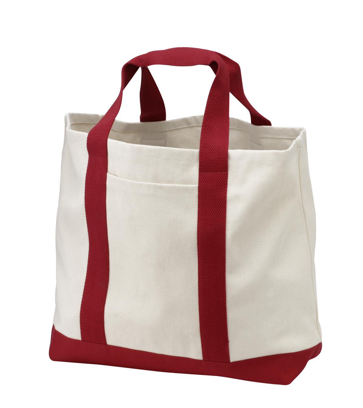 Red Two-Tone Boat Tote by sleepy pup