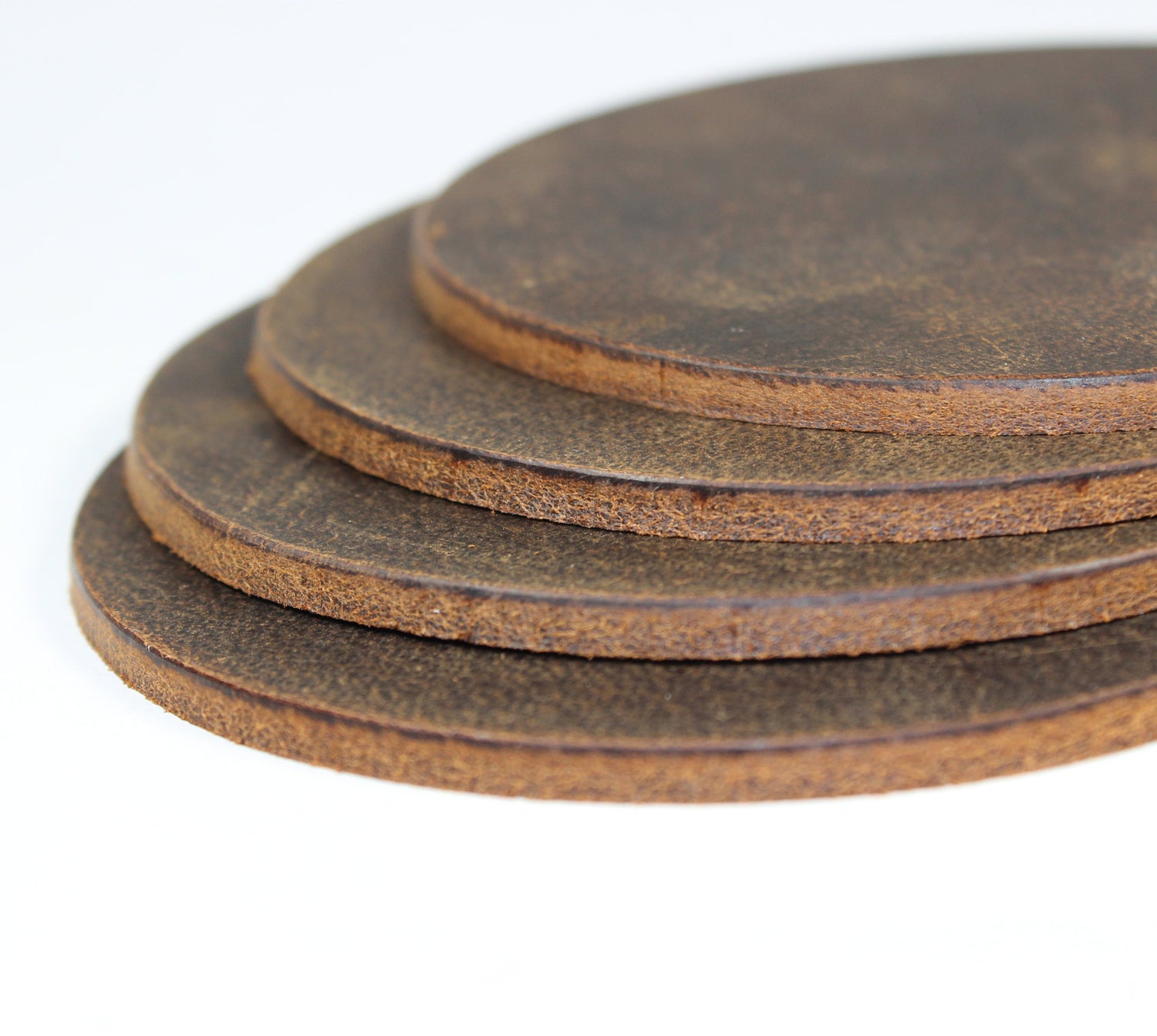Leather Drink Coasters - 4 Pack