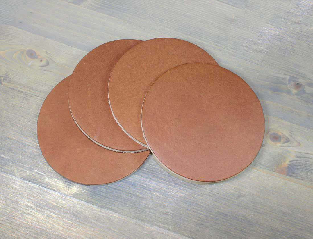 Leather Drink Coasters - 4 Pack