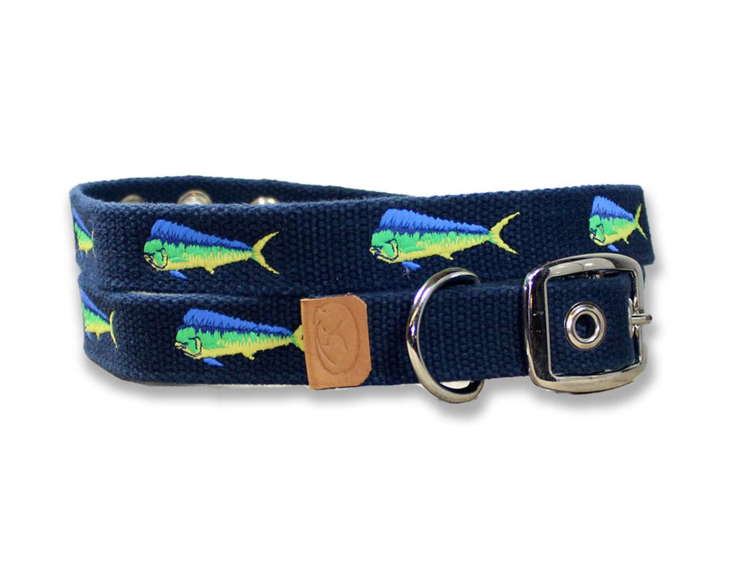 Embroidered Mahi-Mahi Dog Collar