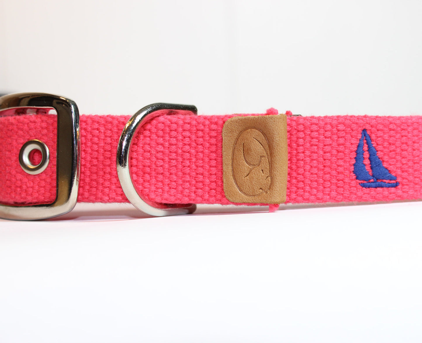 Embroidered Sailboats Dog Collar