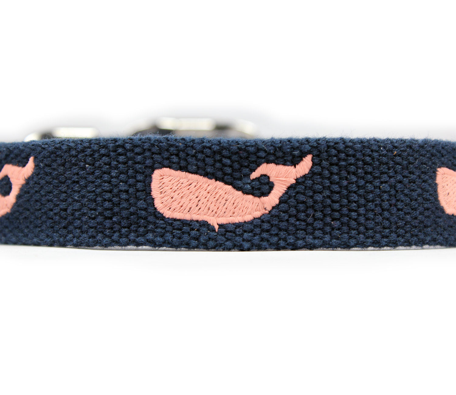 Embroidered Whales Dog Collar