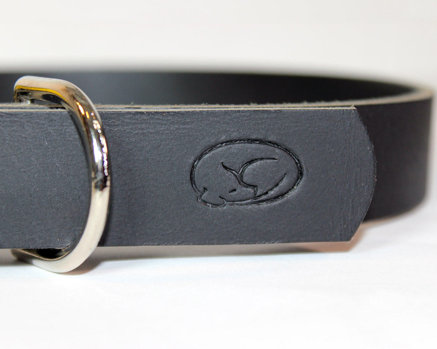 Black Thick Leather Dog Collar