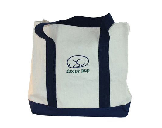 Navy Two-Tone Boat Tote by sleepy pup