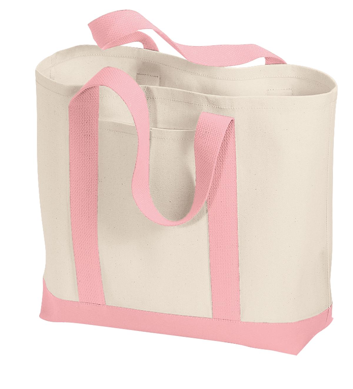 Pink Two-Tone Boat Tote by sleepy pup