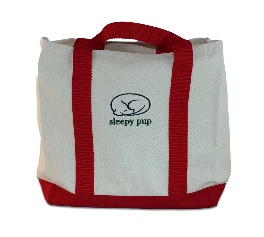 Red Two-Tone Boat Tote by sleepy pup
