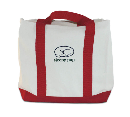 Red Two-Tone Boat Tote by sleepy pup