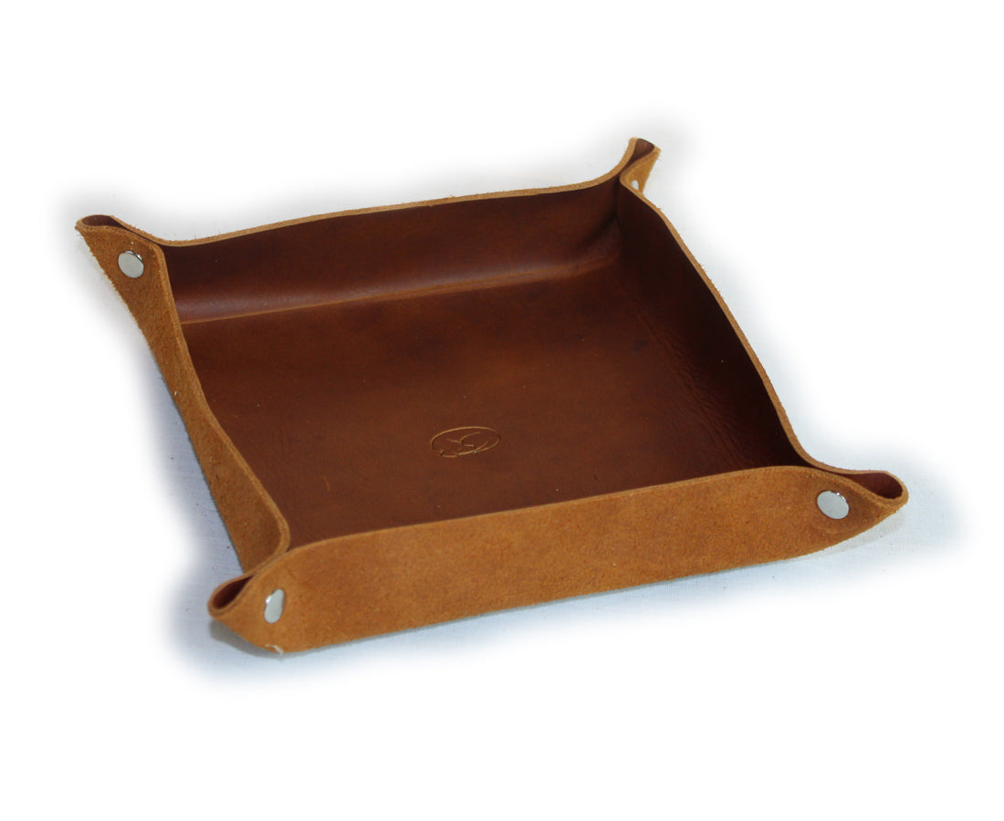 Saddle Brown Leather Valet Tray