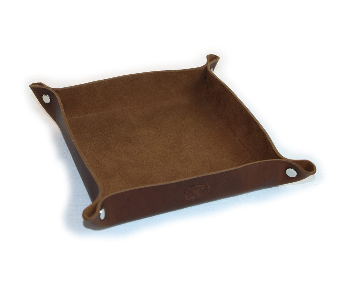 Saddle Brown Leather Valet Tray